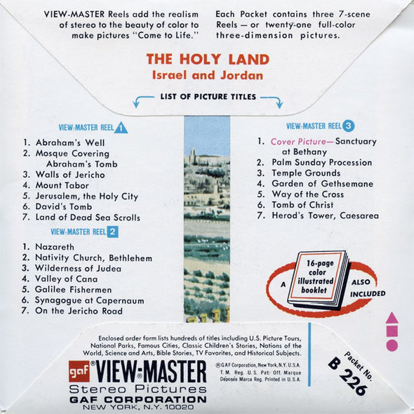4 ANDREW - Holy Land - View-Master 3 Reel Packet - vintage - B226-G3A Packet 3dstereo 