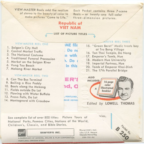 10 ANDREW - South Vietnam - View-Master 3 Reel Packet - vintage - B250-S6A Packet 3dstereo 
