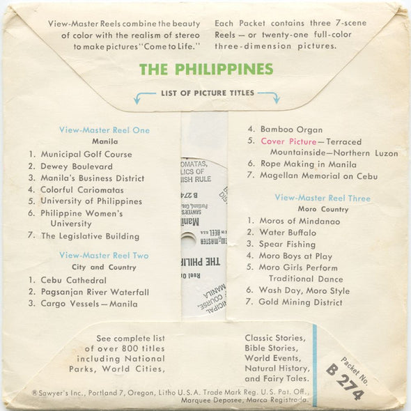 10 ANDREW - The Philippines - View-Master 3 Reel Economy Packet - vintage - B274-S5 Packet 3dstereo 
