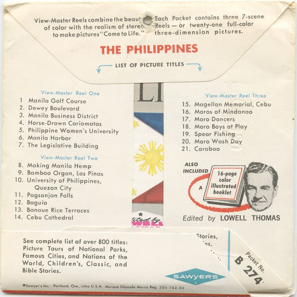 10 ANDREW - The Philippines - View-Master 3 Reel Economy Packet - vintage - B274-S6A Packet 3dstereo 