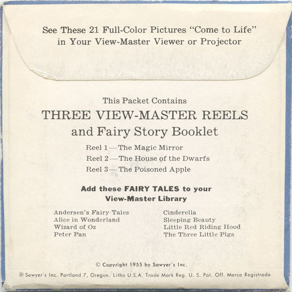 5 ANDREW - Snow White - View-Master 3 Reel Packet - 1955 - vintage - B300-S4 Packet 3dstereo 