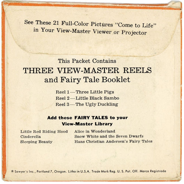 Three Little Pigs, Little Black Sambo, Ugly Duckling - View-Master 3 Reel Packet - vintage - B303-S4 Packet 3Dstereo 