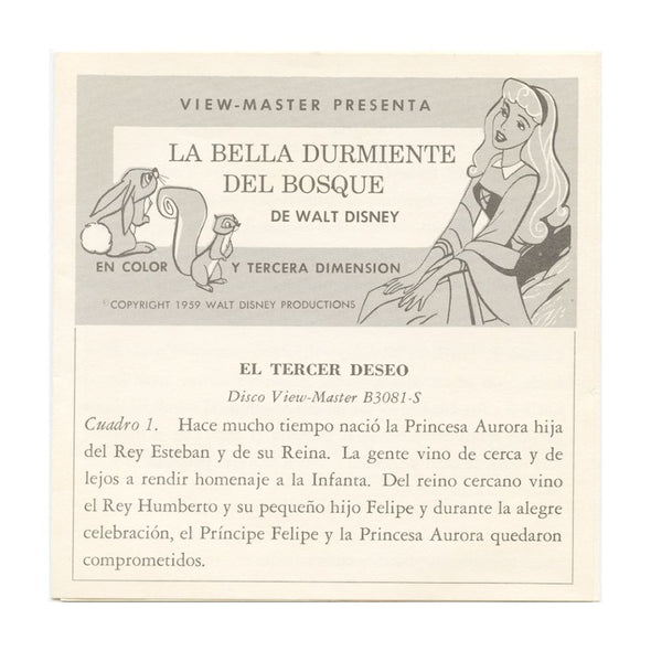 La Bella Durmiente Del Bosque - View-Master 3 Reel Economy Packet - vintage - B308-S-G6 Packet 3dstereo 
