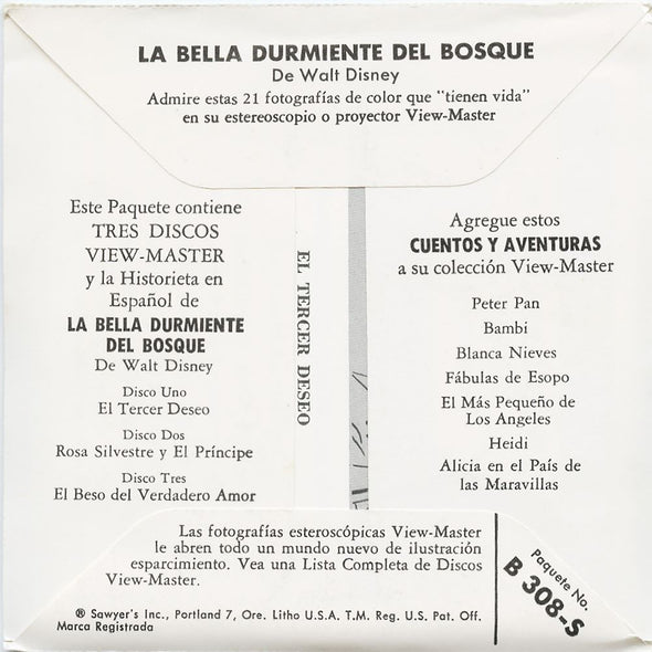 5 ANDREW - La Bella Durmiente Del Bosque - View-Master 3 Reel Packet - vintage - B308-S-S5 Packet 3dstereo 