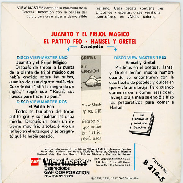 Juanito y el Frijol Magico (Jack and the Beanstalk) - View-Master 3 Reel Packet - vintage PKT 3Dstereo 