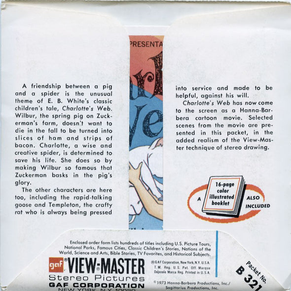 5 ANDREW - Charlotte's Web - View-Master 3 Reel Packet - vintage - B321-G3A Packet 3dstereo 