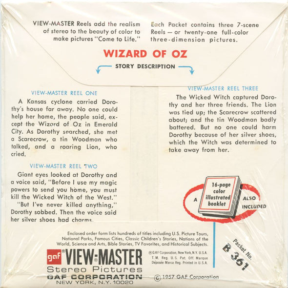 5 ANDREW - Wizard of Oz - View-Master 3 Reel Packet - 1957 - vintage - B361-G3A Packet 3dstereo 