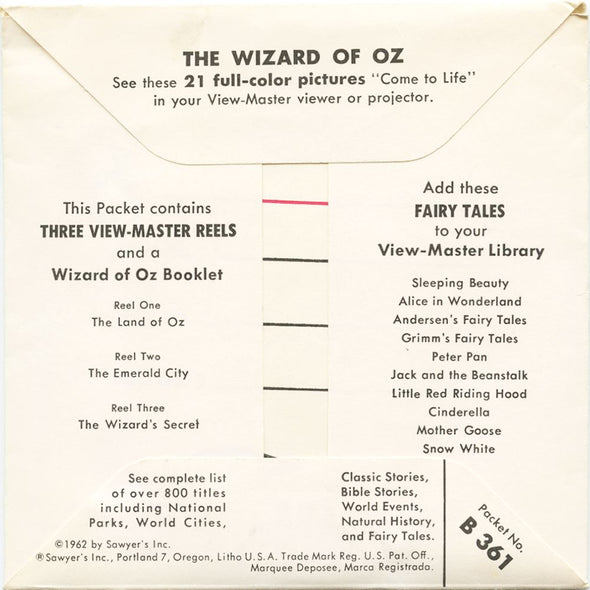 5 ANDREW - Wizard of Oz - View-Master 3 Reel Packet - 1962 - vintage - B361-S5 Packet 3dstereo 