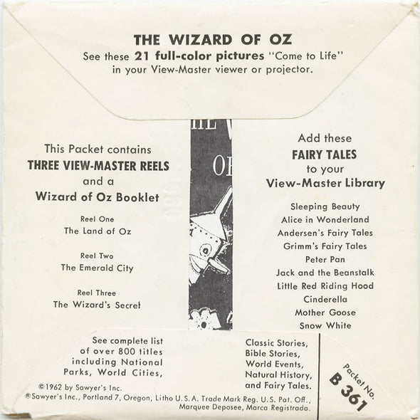 5 ANDREW - Wizard of Oz - View-Master 3 Reel Packet - 1962 - vintage - B361-S5 Packet 3dstereo 