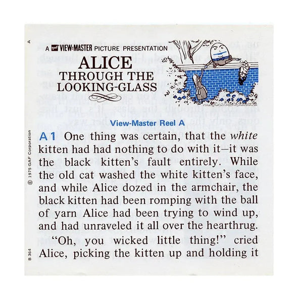 Alice - Through the Looking Glass - View-Master - 3 Reel Packet - 1970s - vintage - (B364-G6A) Packet 3dstereo 