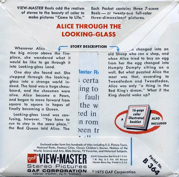 Alice - Through the Looking Glass - View-Master - 3 Reel Packet - 1970s - vintage - (B364-G6A) Packet 3dstereo 