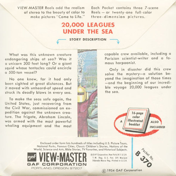 6 ANDREW 20,000 Leagues Under the Sea - View-Master - Vintage - 3 Reel Packet - 1970s views - B370-G1A 3Dstereo 