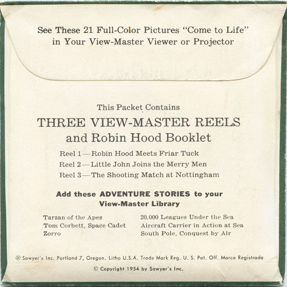 5 ANDREW - Robin Hood - View-Master 3 Reel Packet - 1954 - vintage - B371-S4 Packet 3dstereo 