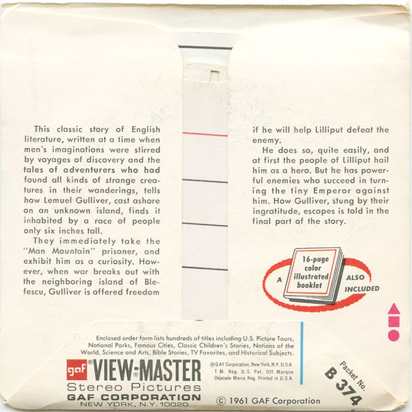 9 ANDREW - Gulliver's Travels - View-Master 3 Reel Economy Packet - vintage - B374-G3A Packet 3Dstereo 