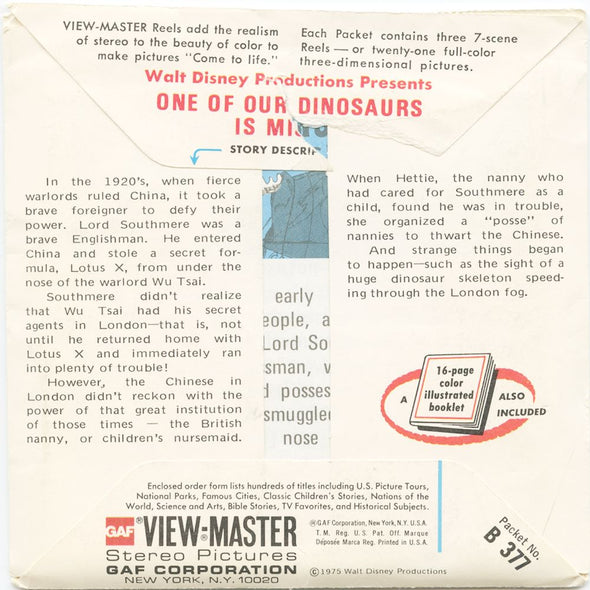 10 ANDREW - One Of Our Dinosaurs Is Missing! - View-Master 3 Reel Economy Packet - vintage - B377-G5A Packet 3dstereo 