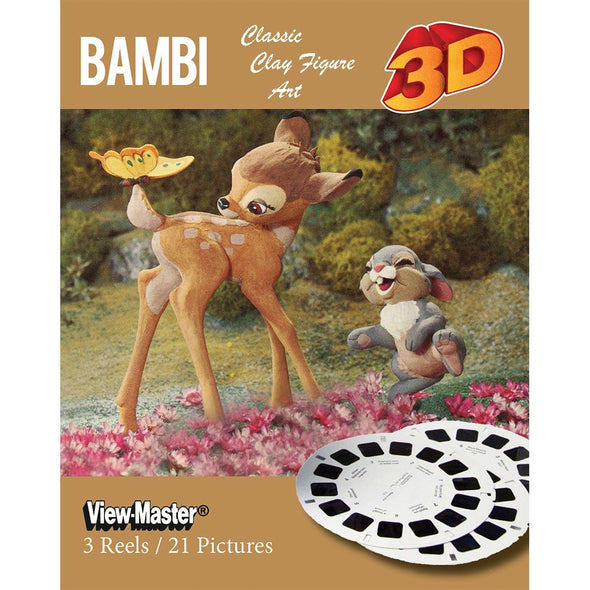 Bambi - Sculpted Clay Figure Art - View-Master 3 Reel Set - vintage FKT 3dstereo 