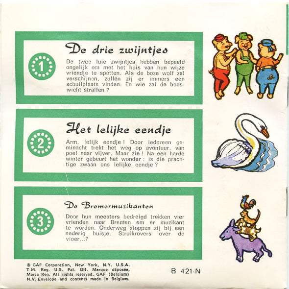 5 ANDREW - De Drie Zwijntjes - View-Master 3 Reel Packet - vintage - B421N-BG3 Packet 3dstereo 