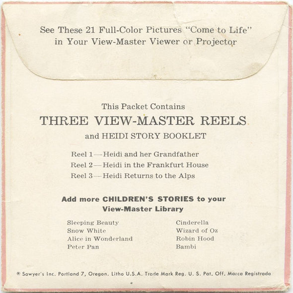 9 ANDREW - Heidi - View-Master 3 Reel Packet - vintage - B425-S4 Packet 3Dstereo 