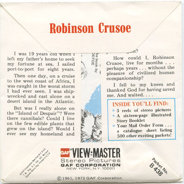 5 ANDREW - Robinson Crusoe - View-Master 3 Reel Packet - vintage - B438-G5A Packet 3dstereo 