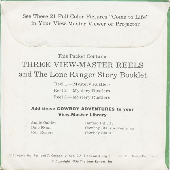 The Lone Ranger in "Mystery Rustler" - View-Master 3 Reel Packet - vintage - B465-S4 Packet 3dstereo 