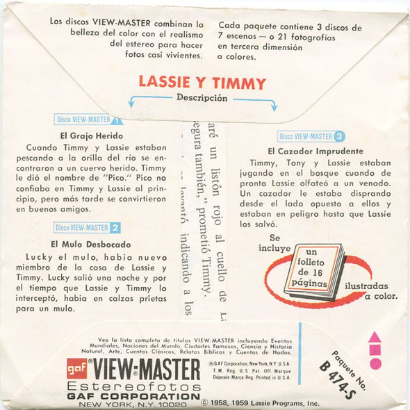 9 ANDREW - Lassie Y Timmy - View-Master 3 Reel Economy Packet - vintage - B474-S-G1Y Packet 3Dstereo 