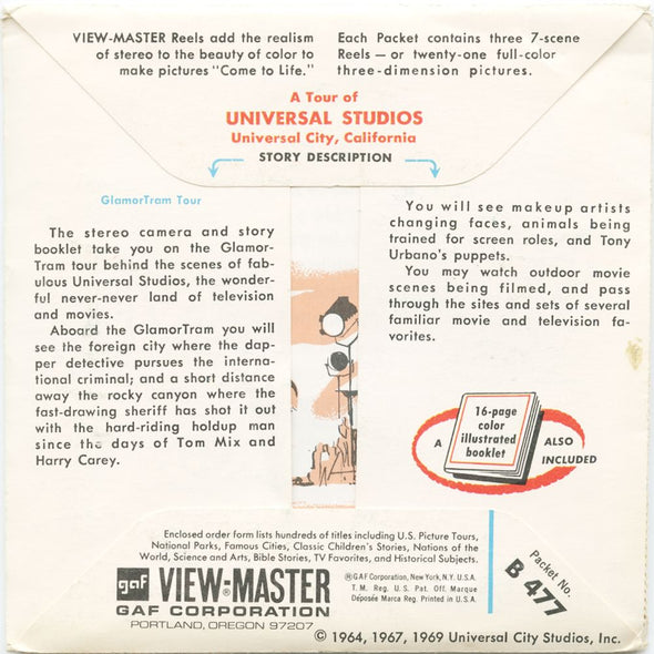 10 ANDREW - Universal Studios - View-Master 3 Reel Packet - vintage - B477-G1C Packet 3dstereo 