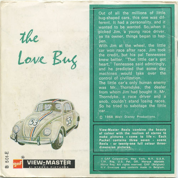 5 ANDREW - The Love Bug - View-Master 3 Reel Packet - 1968 - vintage - B501-E-BG3 Packet 3dstereo 