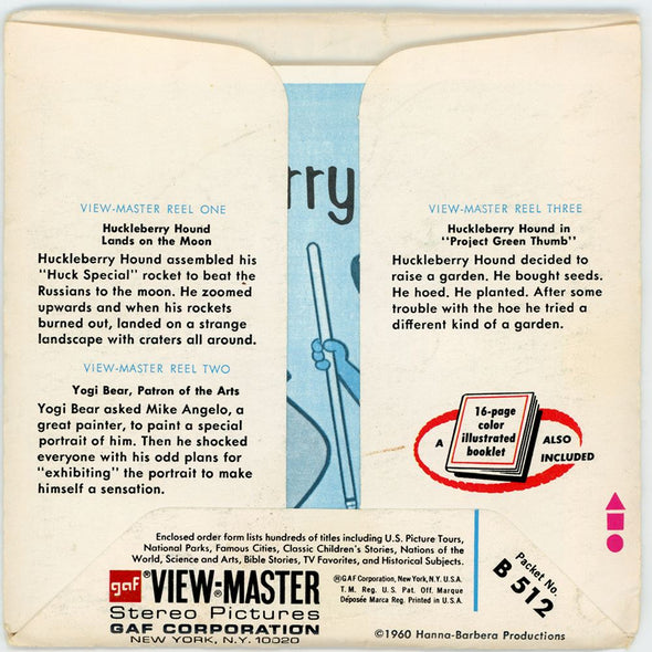 DALIA - Huckleberry Hound and Yogi Bear - View-Master 3 Reel Packet - vintage - B512-G3 Packet 3dstereo 