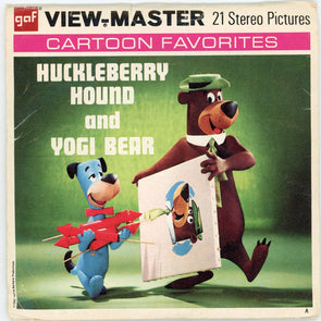 DALIA - Huckleberry Hound and Yogi Bear - View-Master 3 Reel Packet - vintage - B512-G3 Packet 3dstereo 