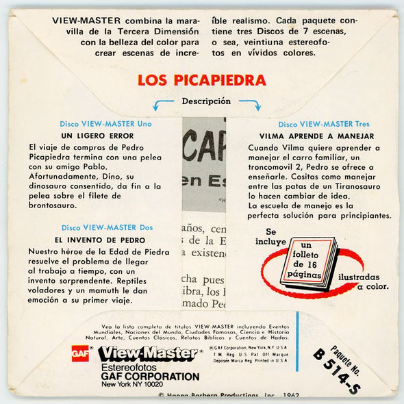 Los Picapiedra ( The Flintstones) - View-Master 3 Reel Packet - vintage PKT 3Dstereo 