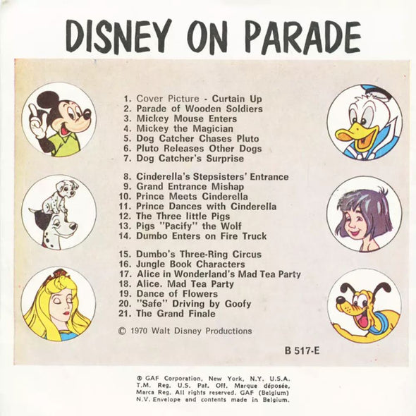 5 ANDREW - Disney on Parade - View-Master 3 Reel Packet - vintage - B517-E-BG5 Packet 3dstereo 