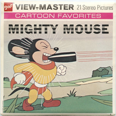 7 ANDREW - Mighty Mouse - View-Master 3 Reel Packet - vintage - B526-G3A Packet 3dstereo 