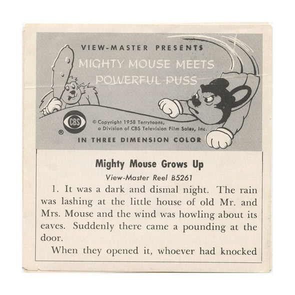 7 ANDREW - Mighty Mouse - View-Master 3 Reel Packet - 1958 - vintage - B526-S4 Packet 3dstereo 