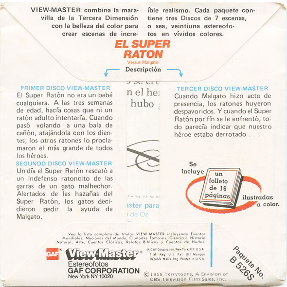 9 ANDREW - El Super Raton - View-Master 3 Reel Economy Packet - vintage - B526S-G6 Packet 3Dstereo 