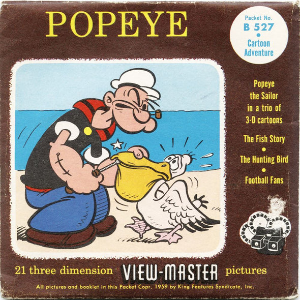 6 ANDREW - Popeye - View-Master 3 Reel Packet - vintage - B527-S4 Packet 3dstereo 