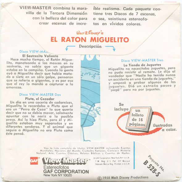 9 ANDREW - El Raton Miguelito - View-Master 3 Reel Economy Packet - vintage - B528-S-G6X Packet 3Dstereo 