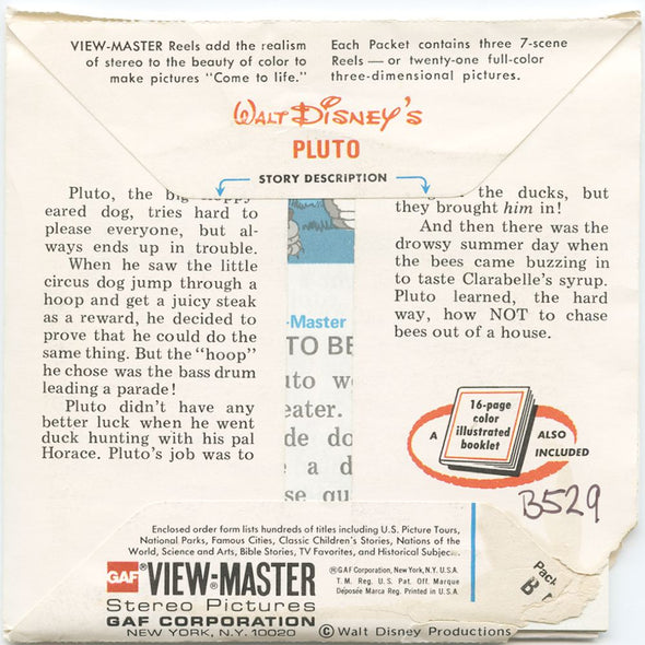 10 ANDREW - Pluto - View-Master 3 Reel Economy Packet - vintage - B529-G5A Packet 3dstereo 