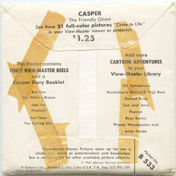 7 ANDREW - Casper - View-Master 3 Reel Packet - 1961 - vintage - B533-S5 Packet 3dstereo 