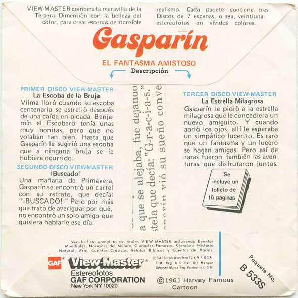 10 ANDREW - Casparin (Casper) - View-Master 3 Reel Economy Packet - vintage - B533S-G6 Packet 3Dstereo 