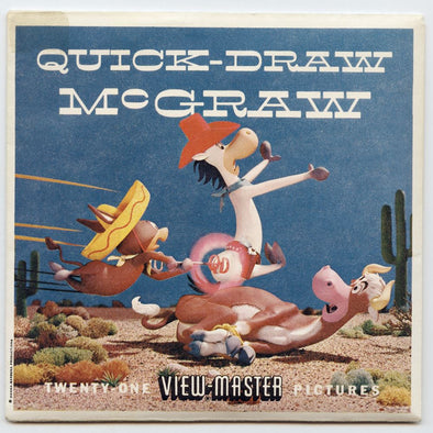 Quick Draw McGraw - View-Master 3 Reel Packet - 1960s - vintage -(PKT-B534-S5) Packet 3Dstereo 