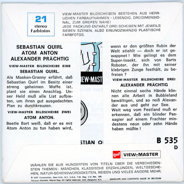 Sebastian Quirl - View-Master 3 Reel Packet - vintage - B535D-BS6 Packet 3dstereo 