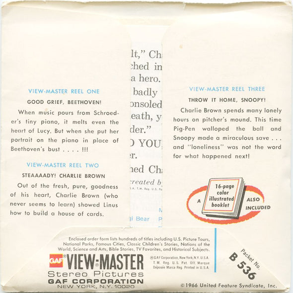 10 ANDREW - Peanuts - View-Master 3 Reel Economy Packet - vintage - B536-G5A Packet 3dstereo 