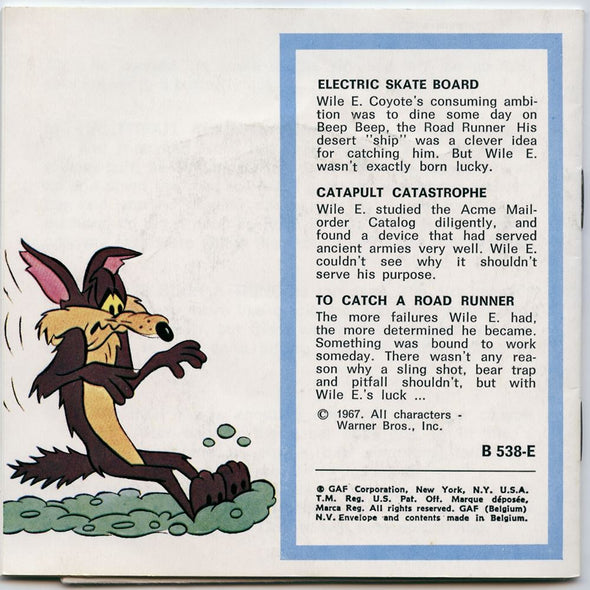 Beep Beep The Road Runner - View-Master 3 Reel Packet - vintage - (PKT-B538-E-BG1) Packet 3Dstereo 