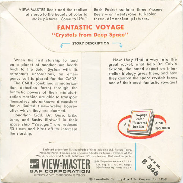 Fantastic Voyage - View-Master 3 Reel Packet - vintage - B546-G1A Packet 3dstereo 