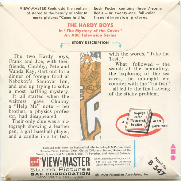 6 ANDREW - The Hardy Boys - View-Master 3 Reel Packet - 1970 - vintage - B547-G3A Packet 3dstereo 