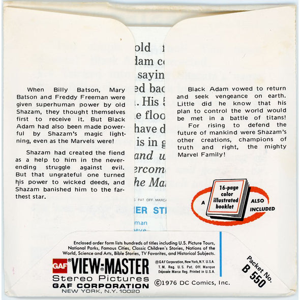 Shazam! - View-Master 3 Reel Packet - vintage - (ECO-B550-G5nk) Packet 3dstereo 