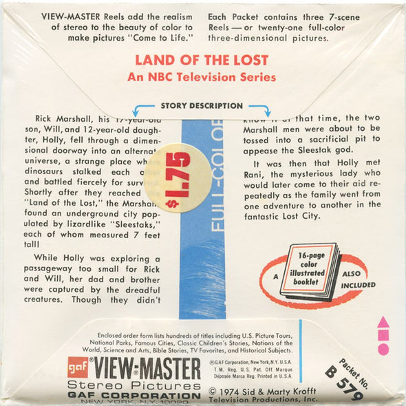 Land Of The Lost - View-Master 3 Reel Packet - 1974 - vintage - B579-G3A Packet 3dstereo 