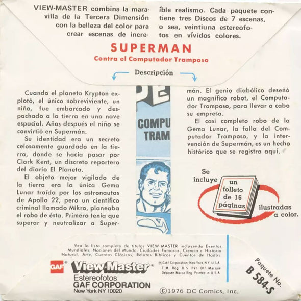 5 ANDREW - Superman - View-Master 3 Reel Packet - vintage - B584-S-G5 Packet 3dstereo 