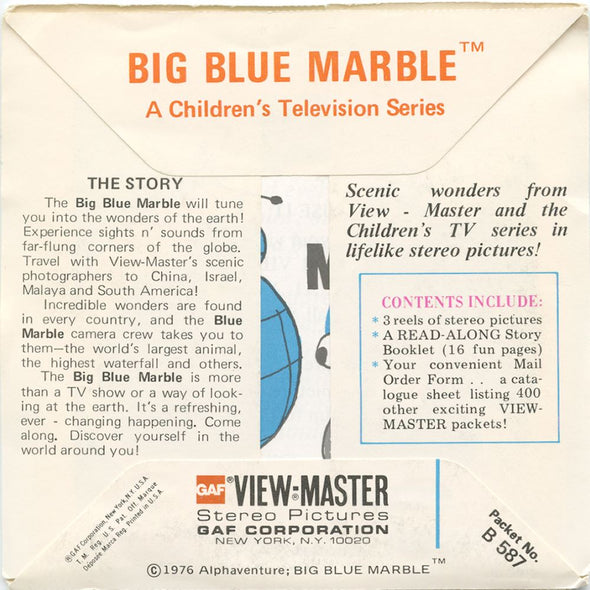 6 ANDREW - Big Blue Marble - View-Master 3 Reel Packet - 1976 - vintage - B587-G5A Packet 3dstereo 