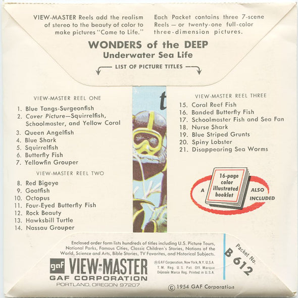 10 ANDREW - Wonders of the Deep - View-Master 3 Reel Packet - vintage - B612-G1A Packet 3Dstereo 
